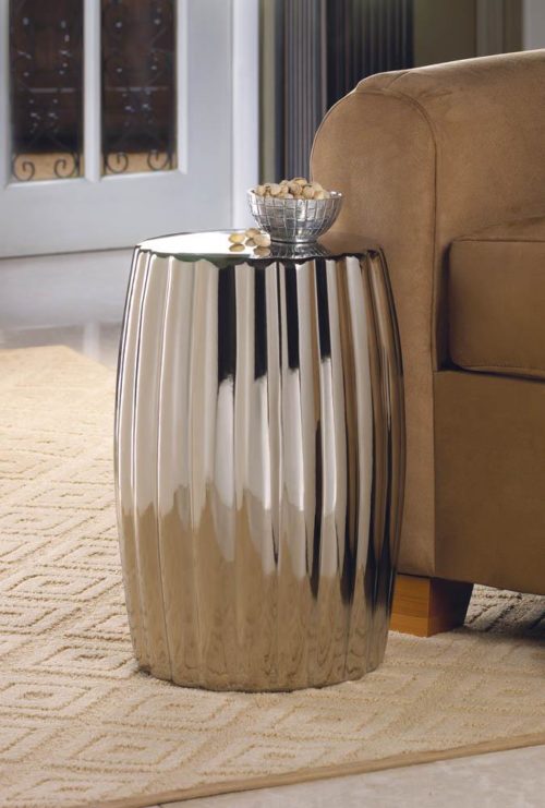 SILVER DECORATIVE STOOL