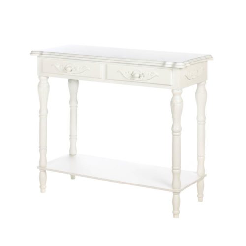 CARVED WHITE HALLWAY TABLE