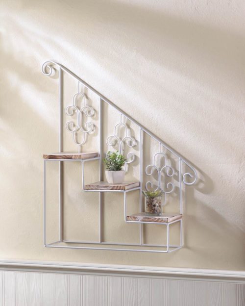 WHITE STAIRCASE WALL DISPLAY