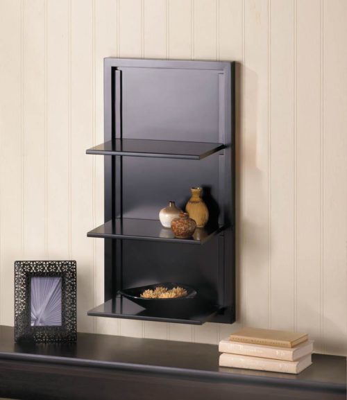 BLACK FOLDING WALL SHELF