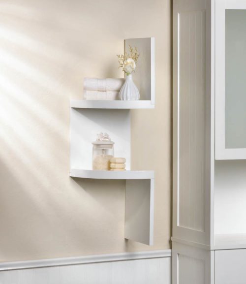 2-TIER WHITE CORNER SHELF