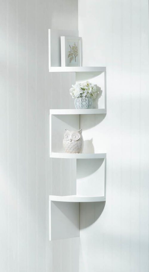 WHITE 4-TIER CORNER SHELF