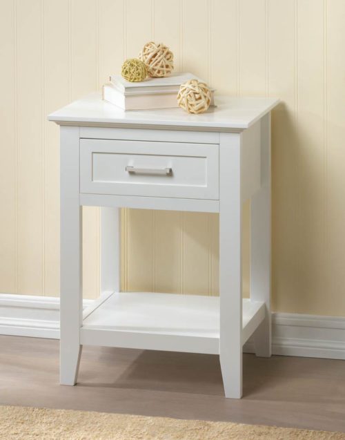 WHITE CROSSTOWN SIDE TABLE