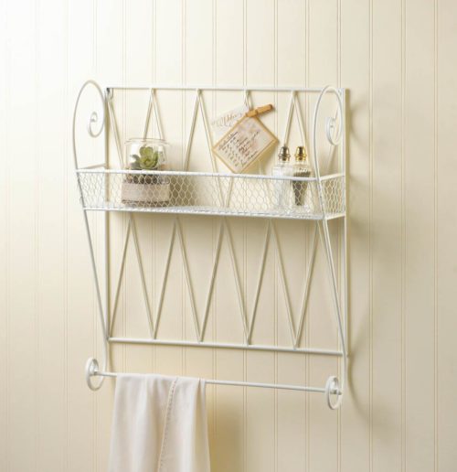 WHITE WIRE WALL SHELF